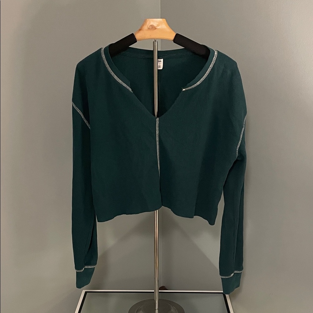 BP Teal Green Long Sleeve Women's Top green EUC